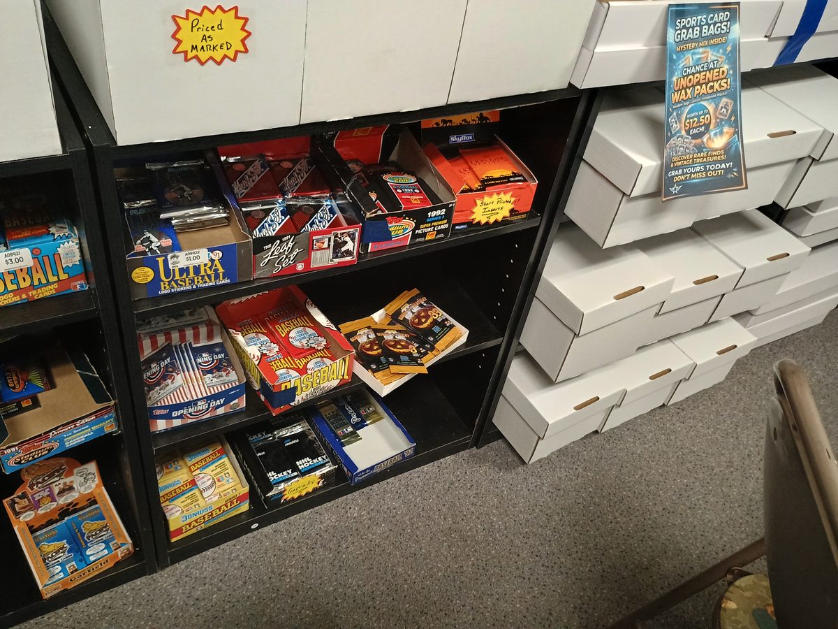 Graded card slabs and magnetic one-touch cases on display in Ardmore OK